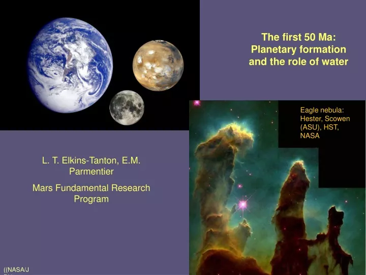 the first 50 ma planetary formation and the role of water