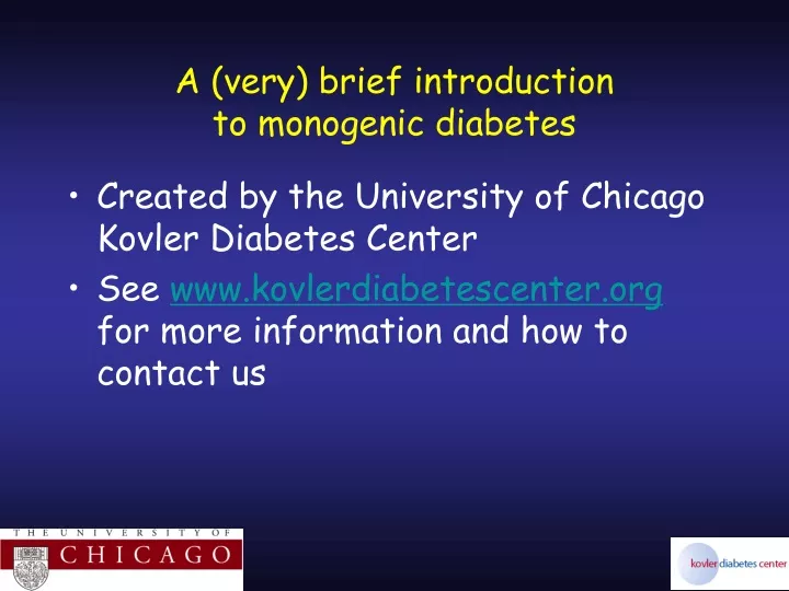 a very brief introduction to monogenic diabetes