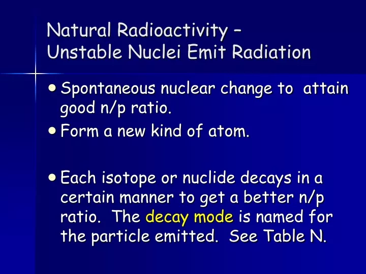 natural radioactivity unstable nuclei emit radiation