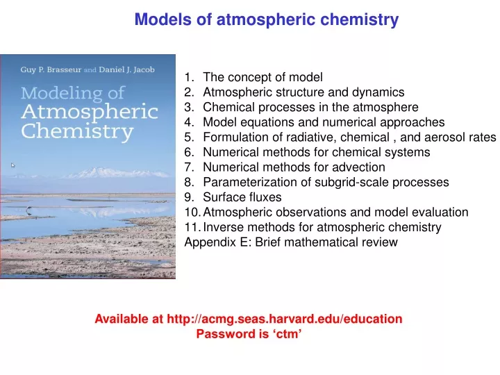 models of atmospheric chemistry
