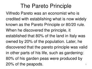 The Pareto Principle