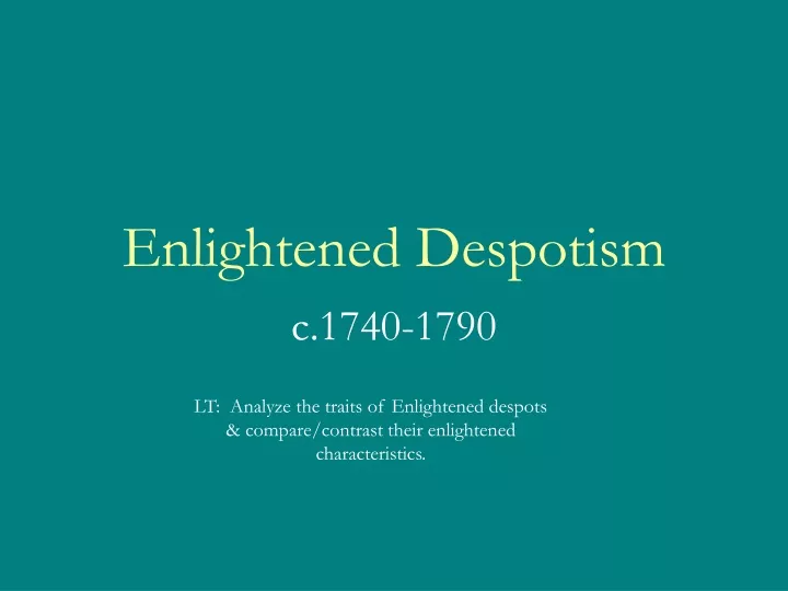 enlightened despotism