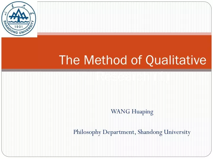 the method of qualitative research 1
