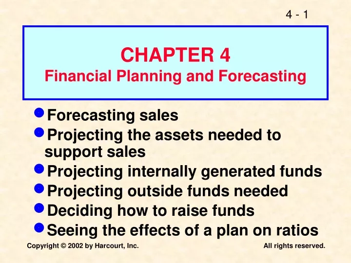 chapter 4 financial planning and forecasting