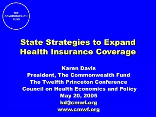 State Strategies to Expand Health Insurance Coverage