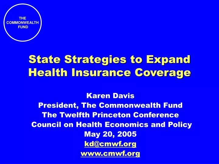 state strategies to expand health insurance coverage