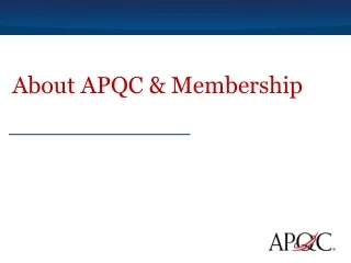 About APQC &amp; Membership