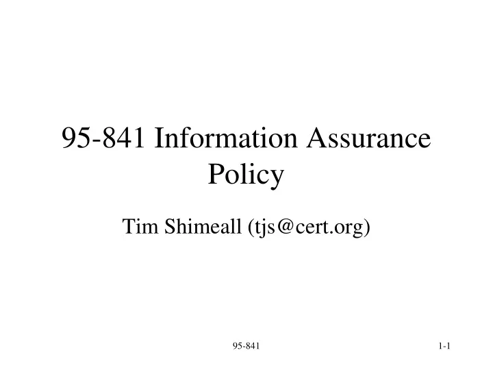 95 841 information assurance policy