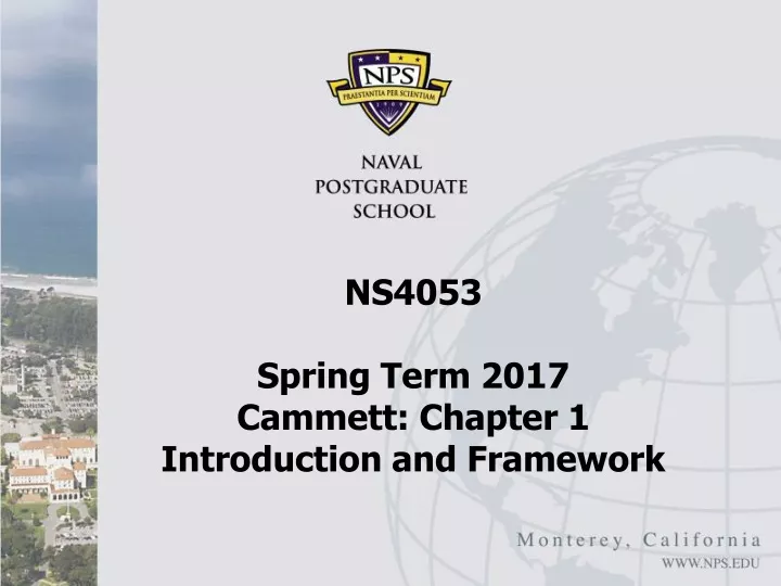 ns4053 spring term 2017 cammett chapter 1 introduction and framework