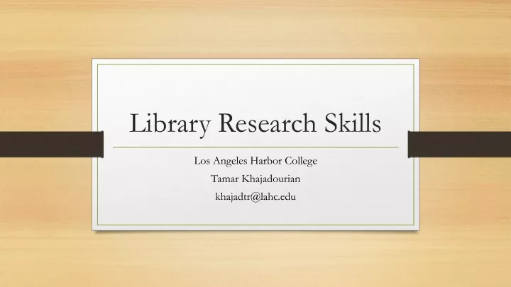 library research skills