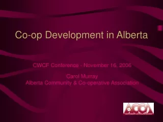 Co-op Development in Alberta