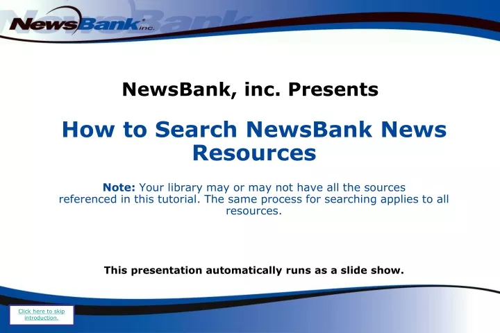 newsbank inc presents