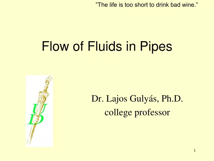 flow of fluids in pipes