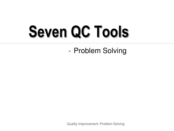 seven qc tools