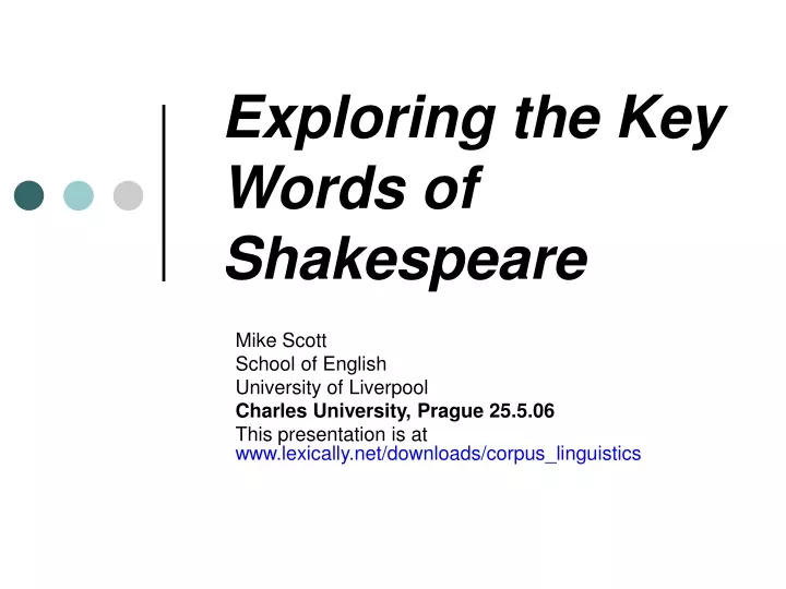 exploring the key words of shakespeare