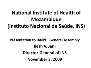 National Institute of Health of Mozambique (Instituto Nacional de Saúde, INS)
