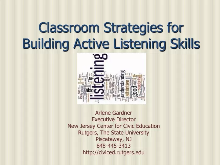 classroom strategies for building active listening skills