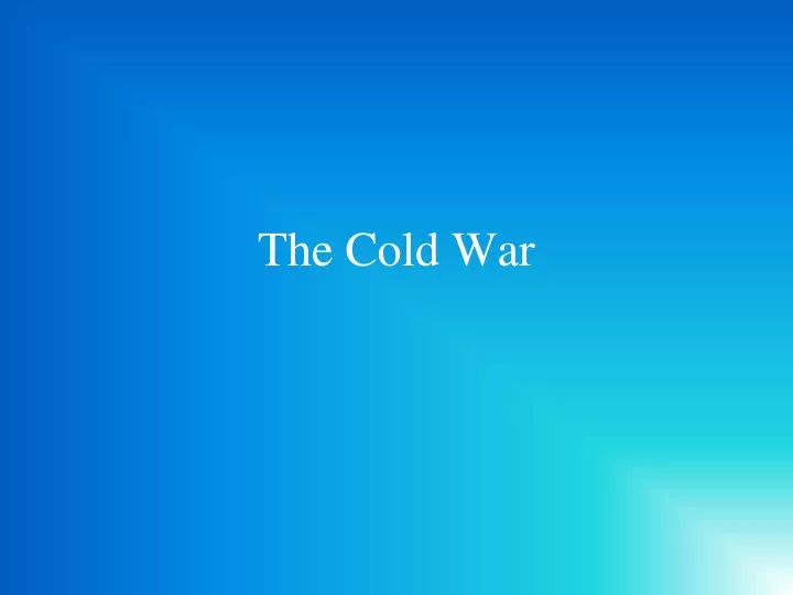 the cold war