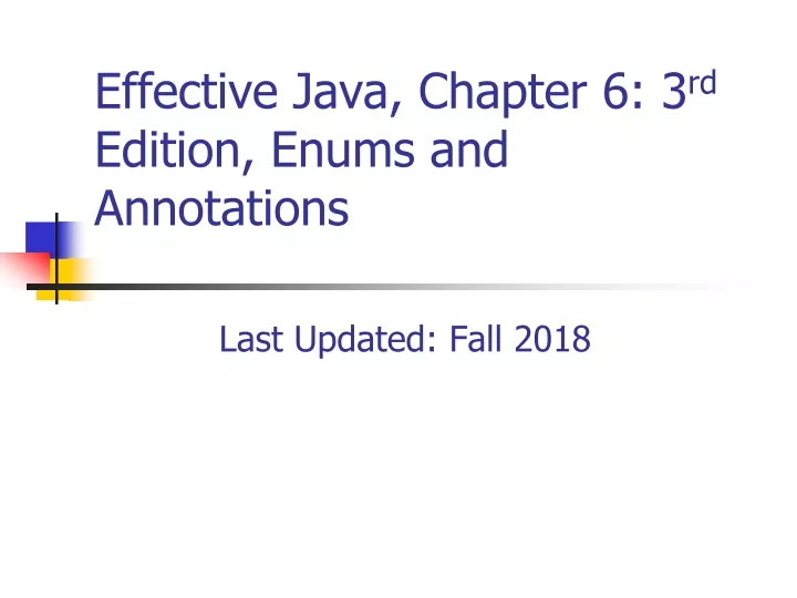effective java chapter 6 3 rd edition enums and annotations