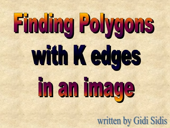 finding polygons with k edges in an image