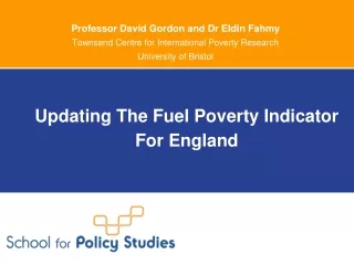 Updating The Fuel Poverty Indicator For England