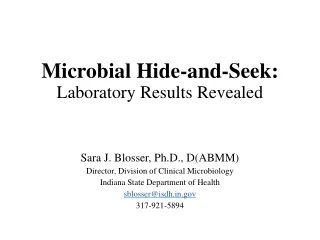 Microbial Hide-and-Seek: Laboratory Results Revealed