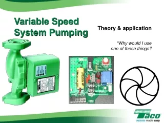 Variable Speed  System Pumping