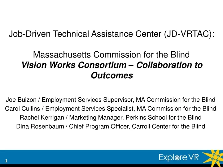 job driven technical assistance center jd vrtac