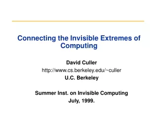 Connecting the Invisible Extremes of Computing
