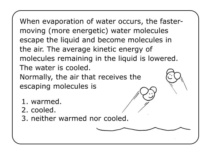 when evaporation of water occurs the faster