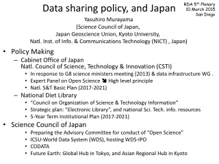 Data sharing policy, and Japan