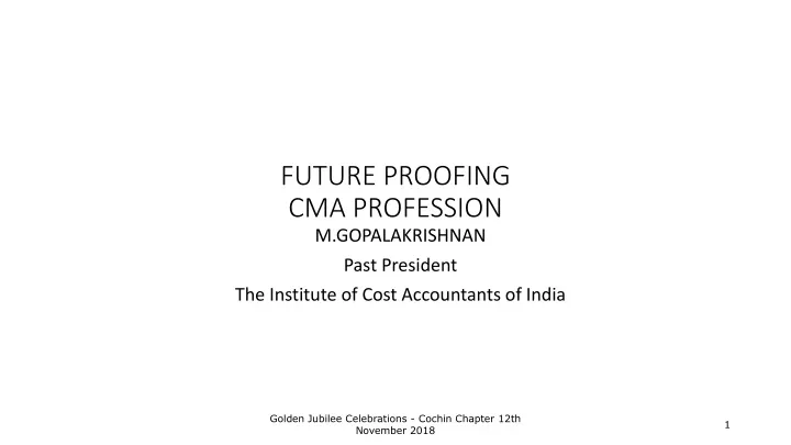 future proofing cma profession