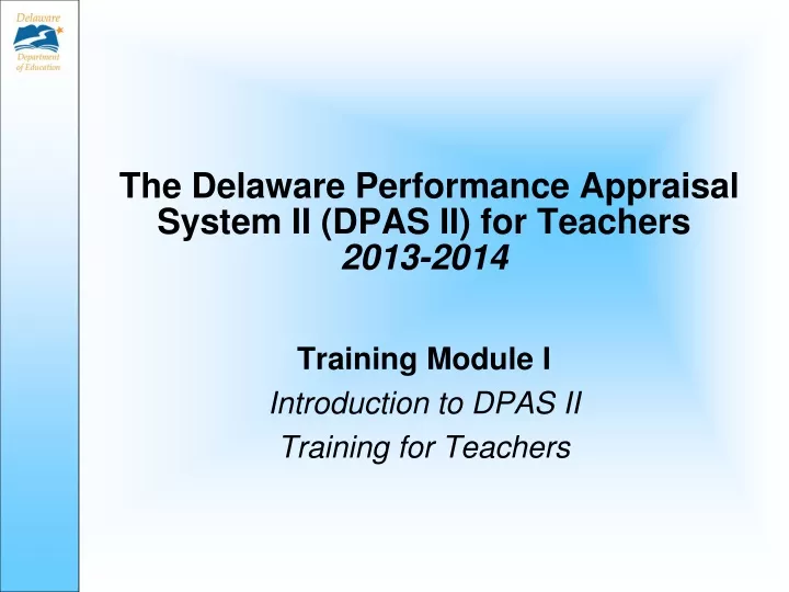 the delaware performance appraisal system ii dpas ii for teachers 2013 2014