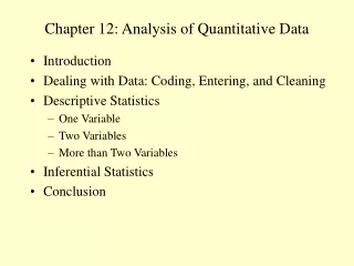 Chapter 12: Analysis of Quantitative Data