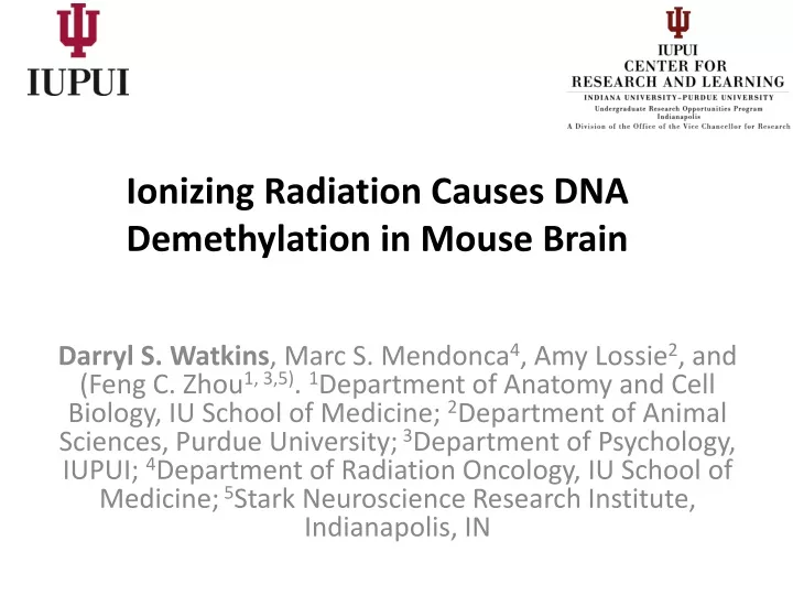 ionizing radiation causes dna demethylation in mouse brain