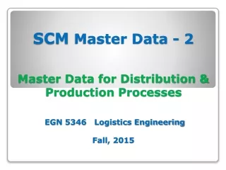 Distribution Planning in SCM (review)