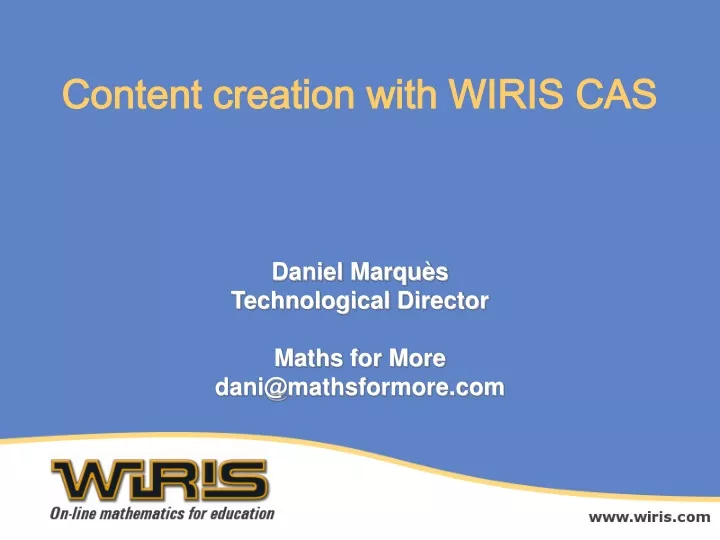 content creation with wiris cas