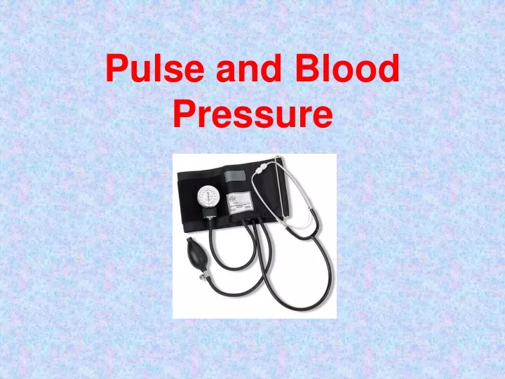 pulse and blood pressure