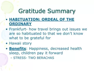 Gratitude Summary