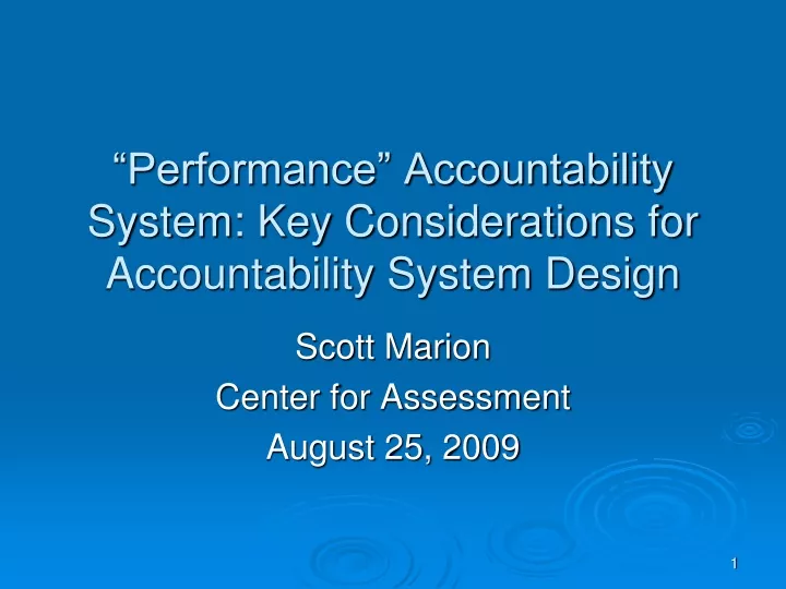 performance accountability system key considerations for accountability system design