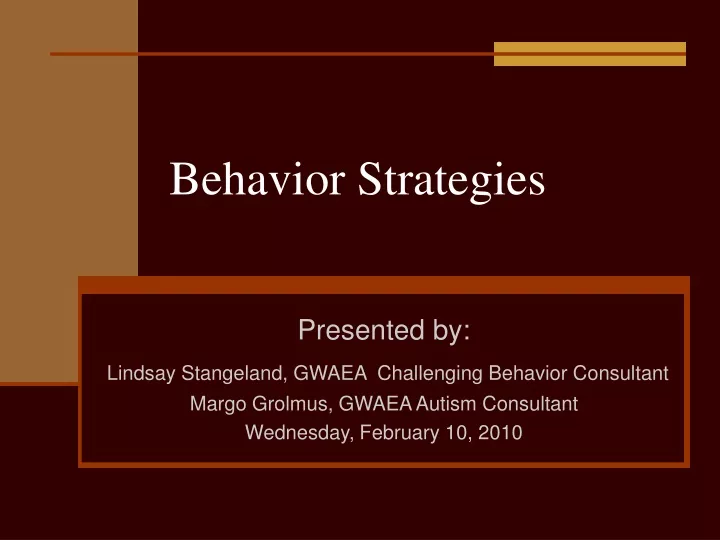 behavior strategies