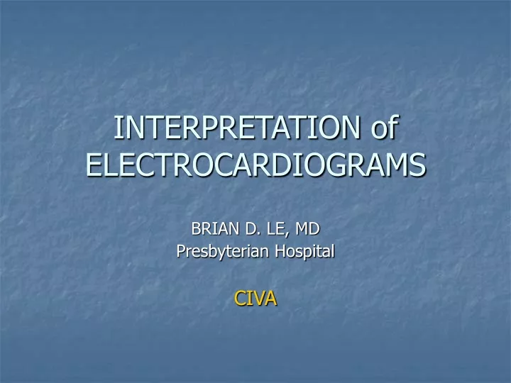 interpretation of electrocardiograms