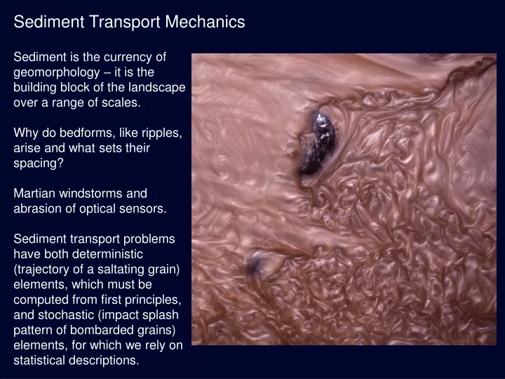 sediment transport mechanics