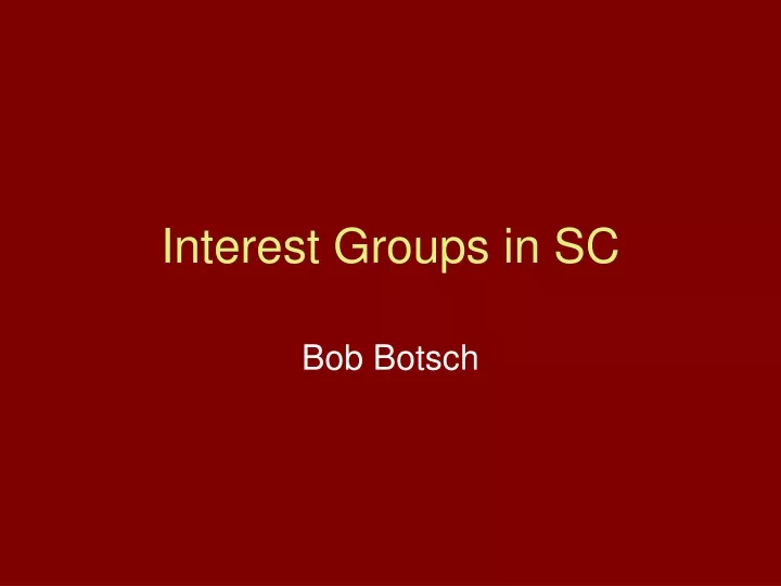 interest groups in sc