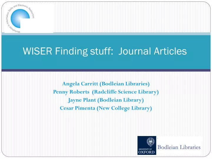wiser finding stuff journal articles