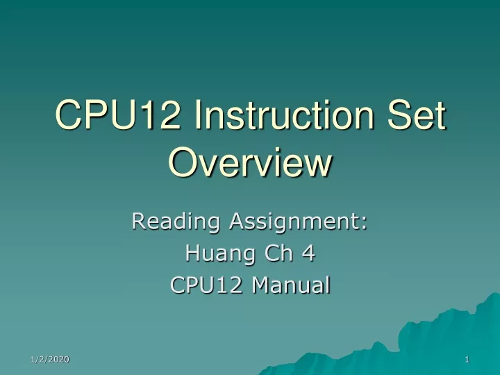 cpu12 instruction set overview