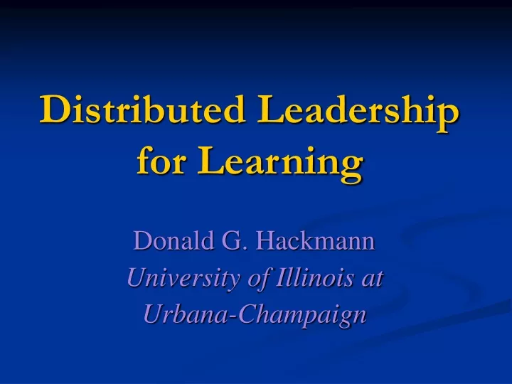 distributed leadership for learning