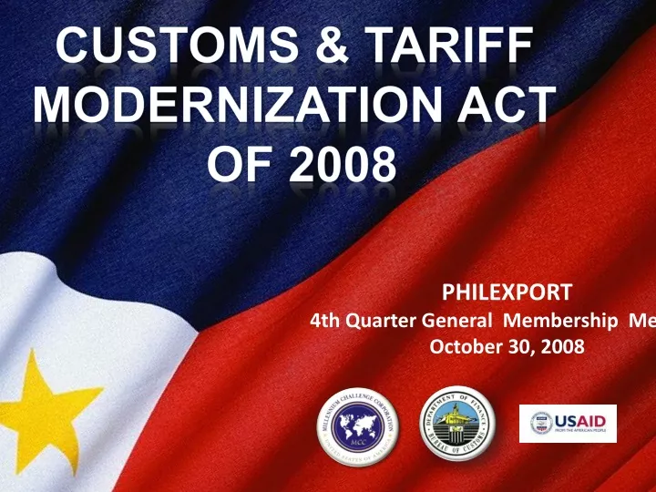 customs tariff modernization act of 2008