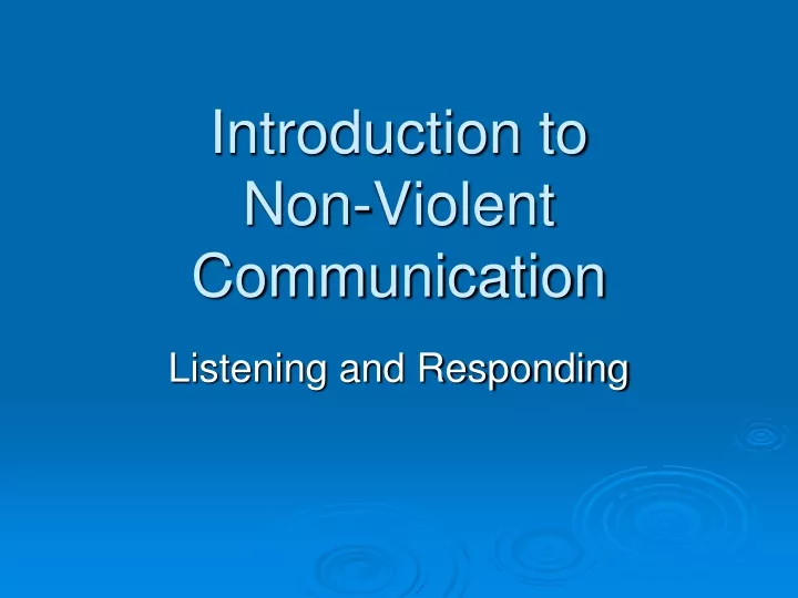 introduction to non violent communication