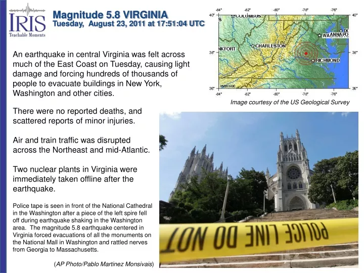 magnitude 5 8 virginia tuesday august 23 2011